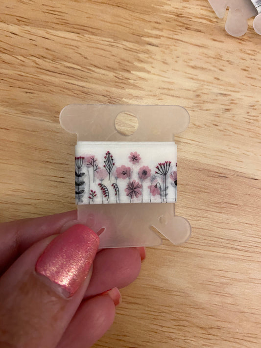 24" Washi Tape Card of Pinkish Flowers
