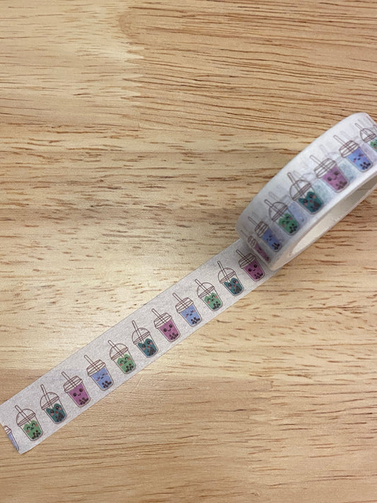 Big Roll of Multi Colored Boba Tea Washi Tape