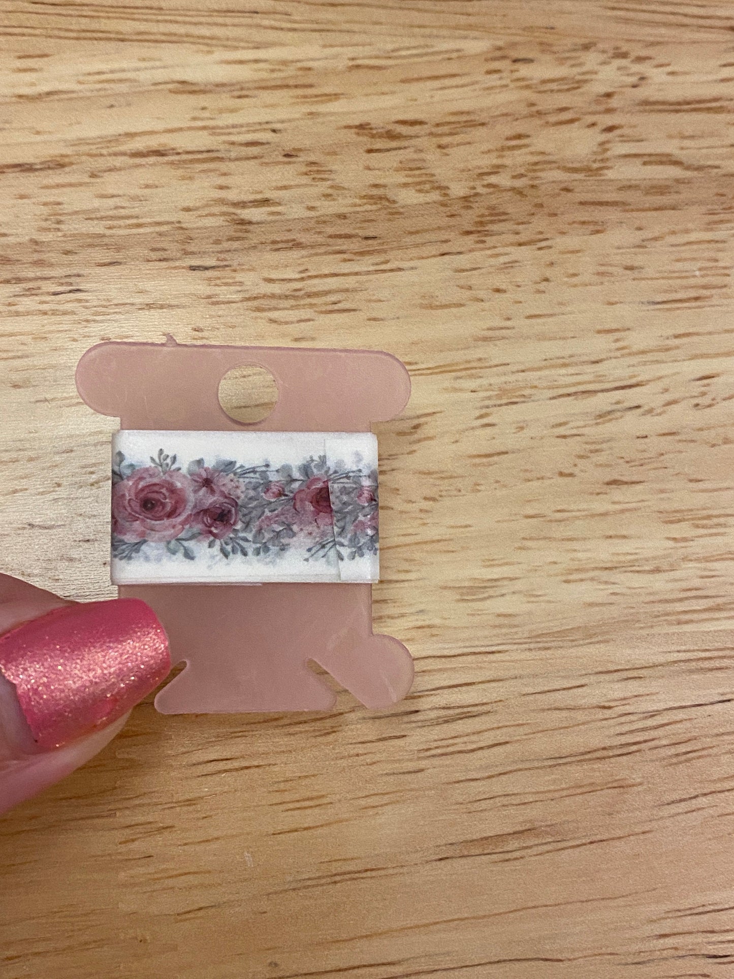 24" Washi Tape Card of Red Flowers Floral, Floral Washi Tape