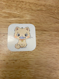 Cat with Fish Sticker, Cute Cat with collar sticker, Cat with Collar holding Fish Sticker, Cat Sticker