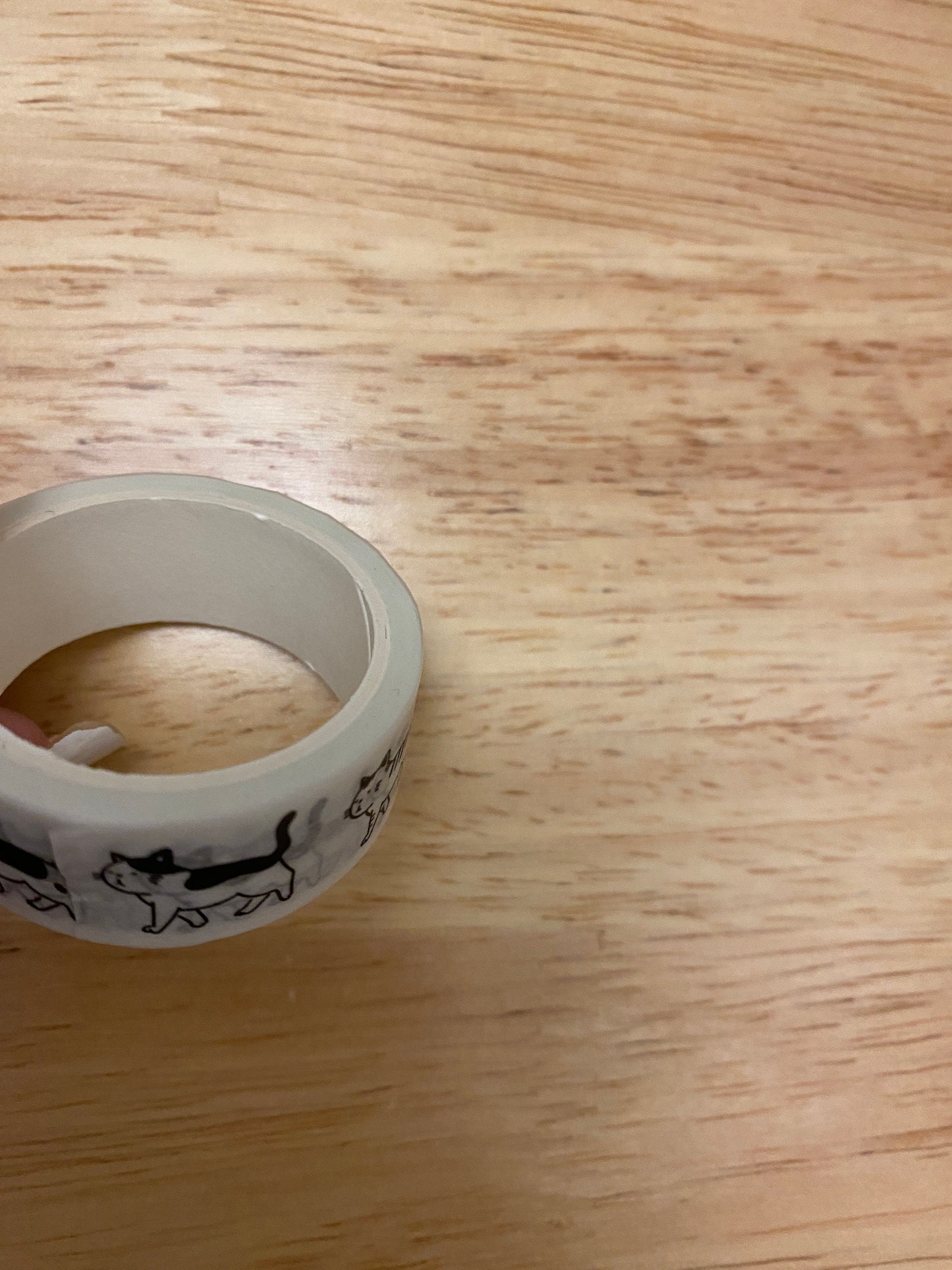 Medium Roll of Cat Walking Washi Tape, Black Cat Washi Tape roll, Kitty Cat Washi tape, Cute Cats Tape, White Cat Washi tape