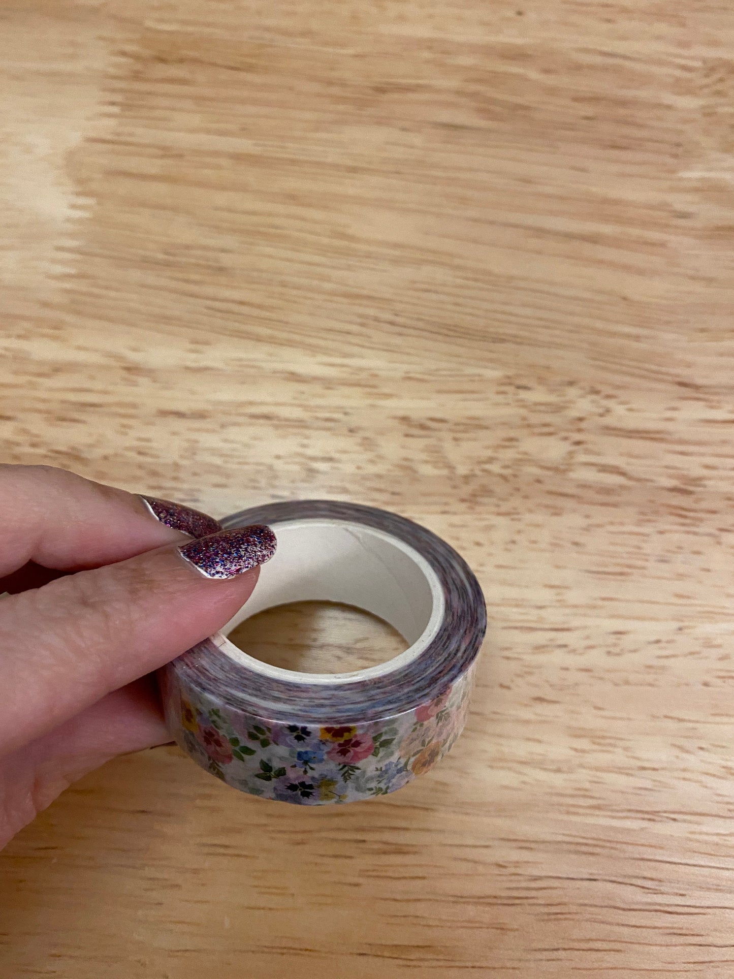 Big Roll of Pansy Washi Tape, Pretty Flower Washi Tape roll, Adhesive Masking Tapes, Flower Washi Tape