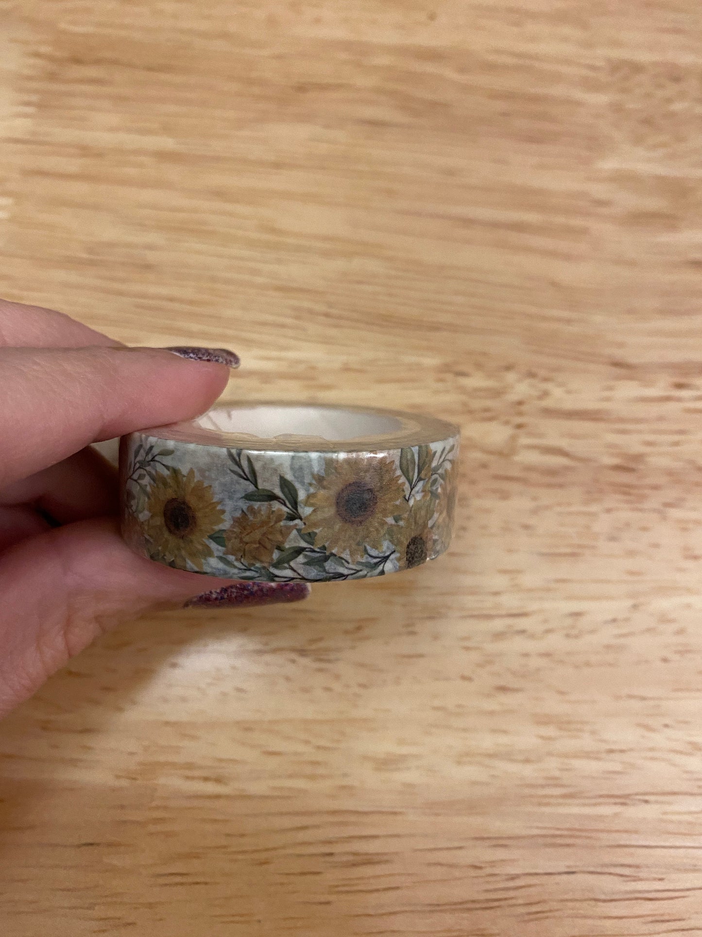 Big Roll of Sunflower Washi Tape, Flower Washi Tape roll, Sample Washi Tape,  Adhesive Masking Tapes, Floral Washi tape