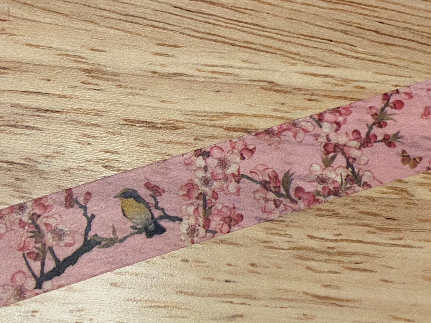 Big Roll of Pink Tree with Birds Washi Tape