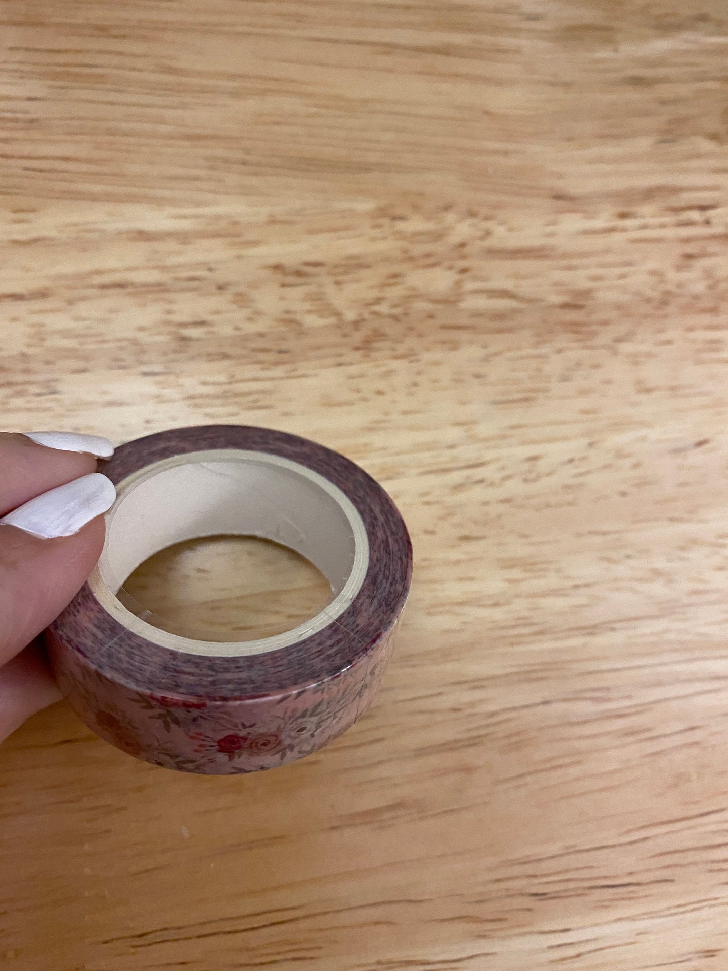 Big Roll of Dainty Pink Roses Washi Tape, Cute Roses Washi Tape roll, Adhesive Masking Tapes, Roses Washi Tape