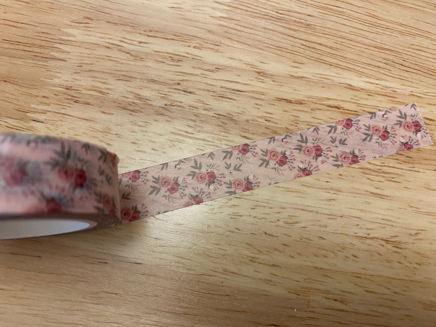 Big Roll of Dainty Pink Roses Washi Tape, Cute Roses Washi Tape roll, Adhesive Masking Tapes, Roses Washi Tape
