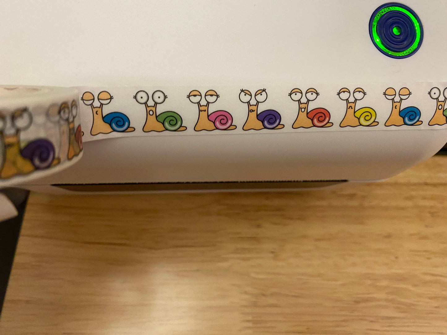 Big Roll of Colorful Snails Washi Tape, Snail Washi Tape roll, Cute Snail Washi Tape
