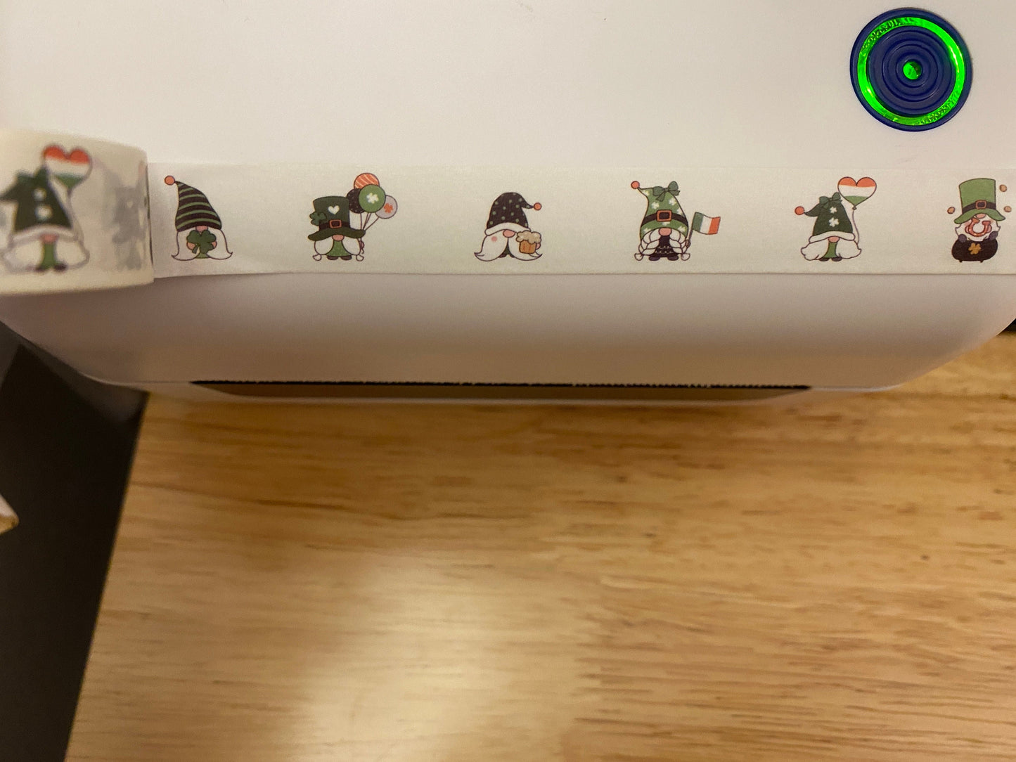 Big Roll of St Patty Day Gnomes Washi Tape, Green Dressed up Gnomes Washi Tape roll, Cute Gnomes Washi tape