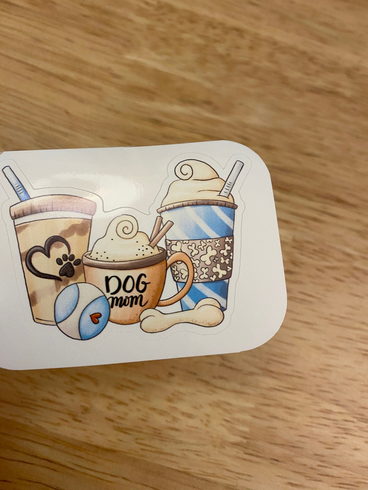Coffee Lover Dog Mom Sticker, Dog Mom Coffee Cups STICKER, Cute Coffee Cups with Dog Mom Sticker, Cute Dog Mom Sticker