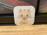 Cat with Fish Sticker, Cute Cat with collar sticker, Cat with Collar holding Fish Sticker, Cat Sticker