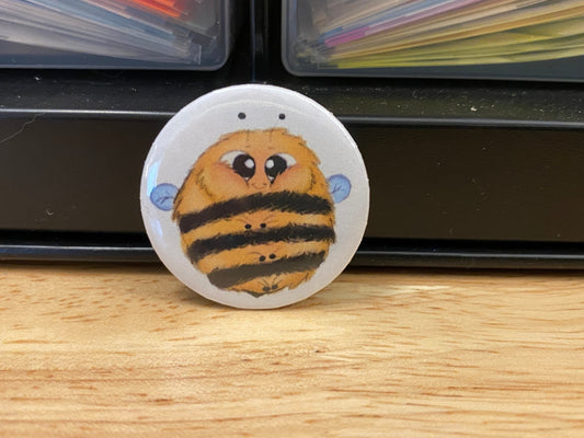 Cute Bee 2.25" Button Pins or 1.25" Button options