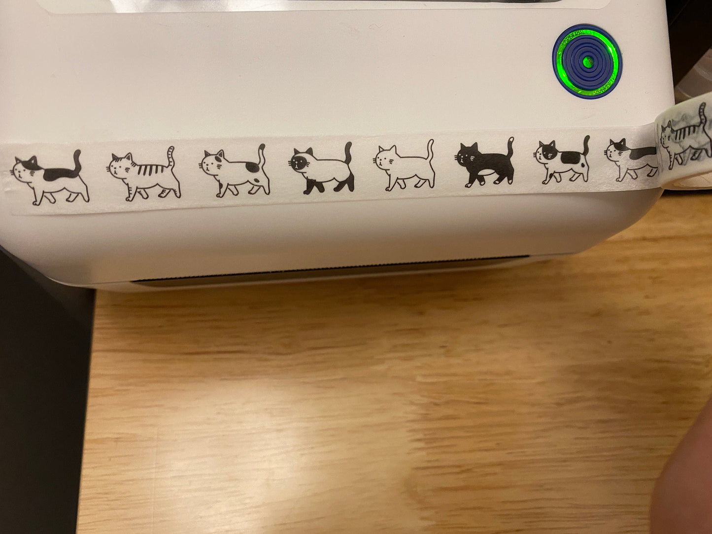 Medium Roll of Cat Walking Washi Tape, Black Cat Washi Tape roll, Kitty Cat Washi tape, Cute Cats Tape, White Cat Washi tape