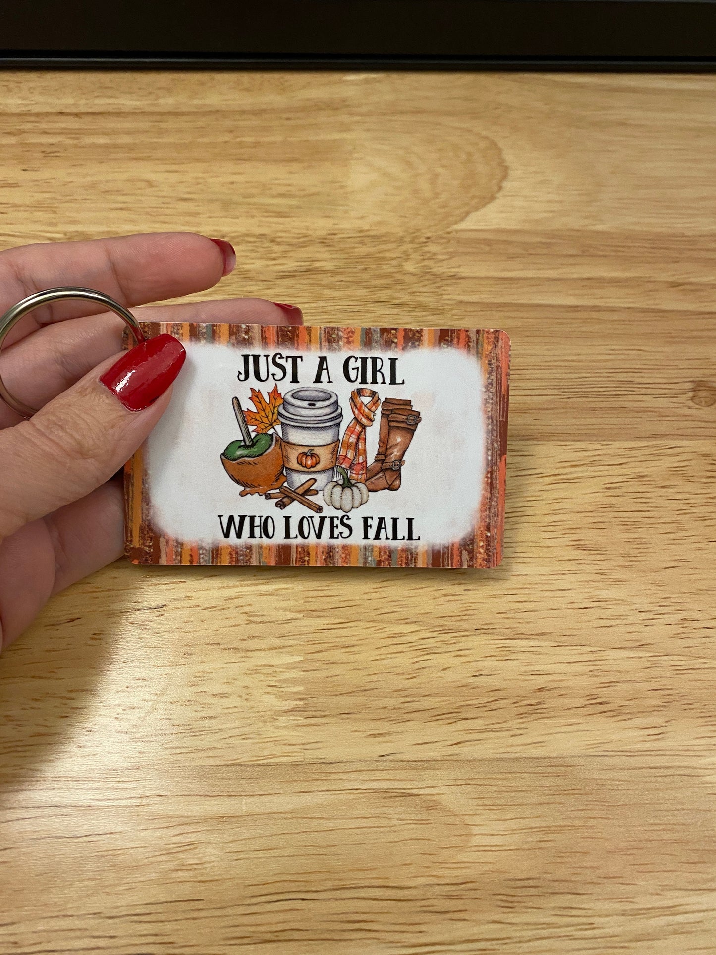 Just a Girl who Loves Fall Key Chain Double Sided