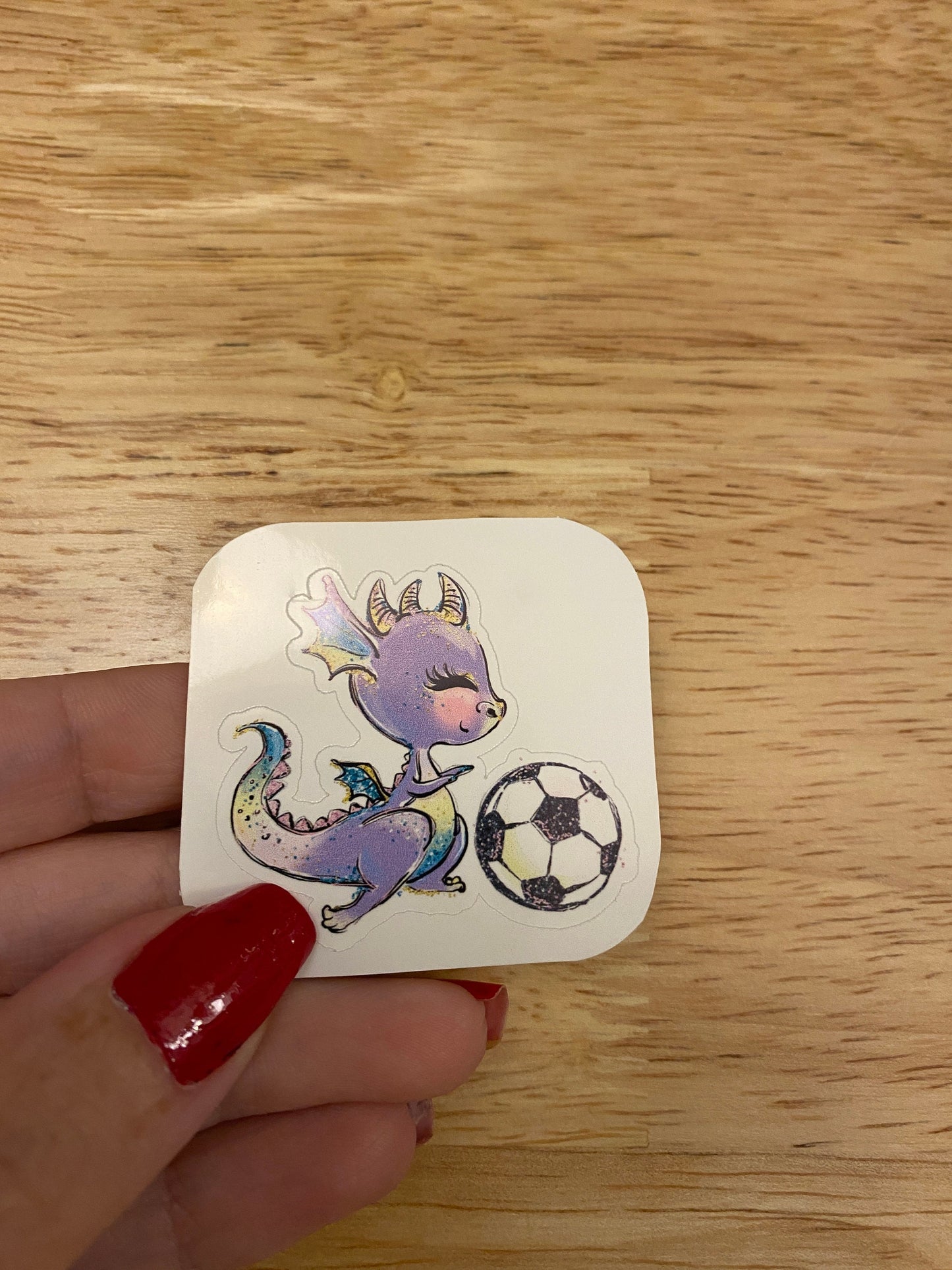 Purple Soccer Dragon today Sticker