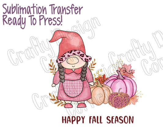 RTP Happy Fall Season Sublimation or clear Waterslide option