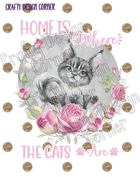 Home is Where the Cats Are Download Png / JPeg Design