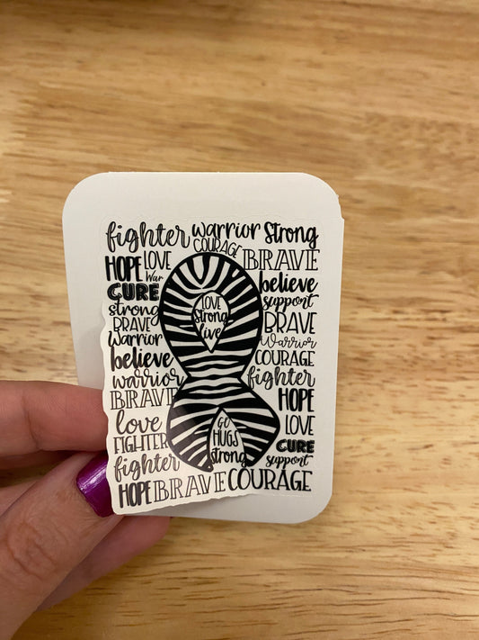 EDS Awareness Sticker with Encouraging words, Ehlers Danlos Syndrome Sticker, Mobility Syndrome sticker, EDS Sticker, Zebra Sticker
