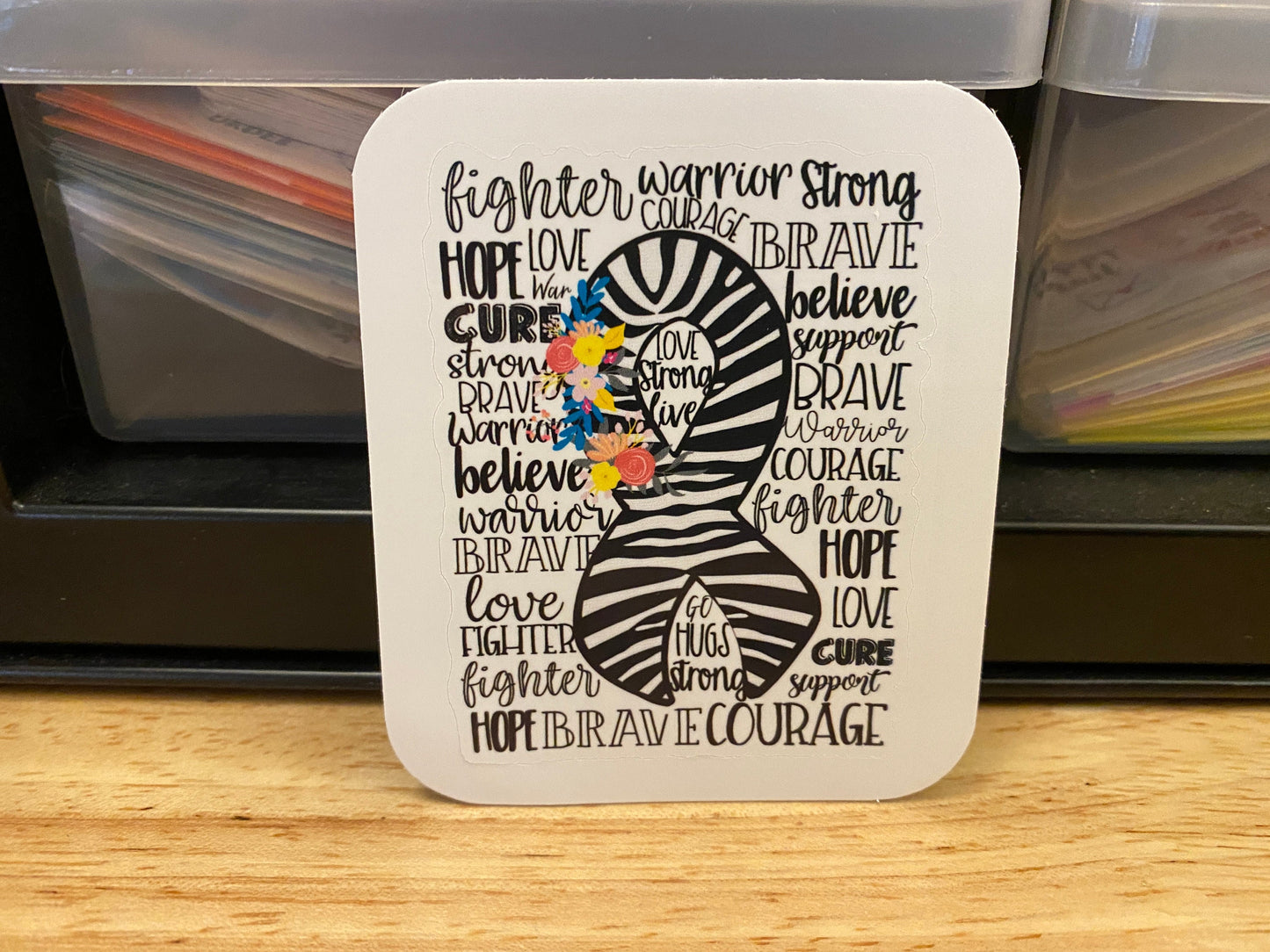 Flowery EDS Awareness Sticker with Encouraging words