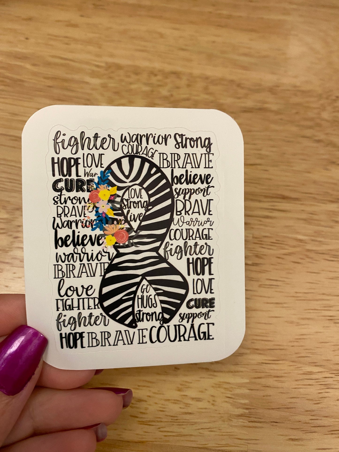 Flowery EDS Awareness Sticker with Encouraging words