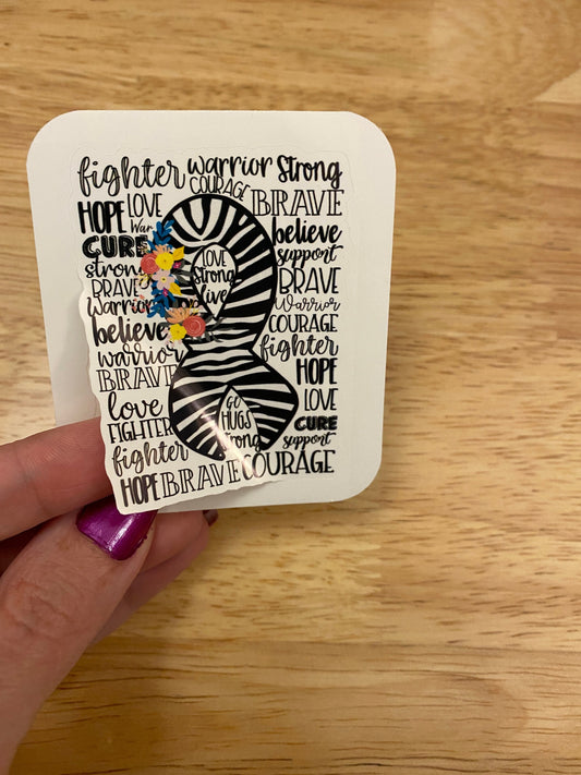 Flowery EDS Awareness Sticker with Encouraging words