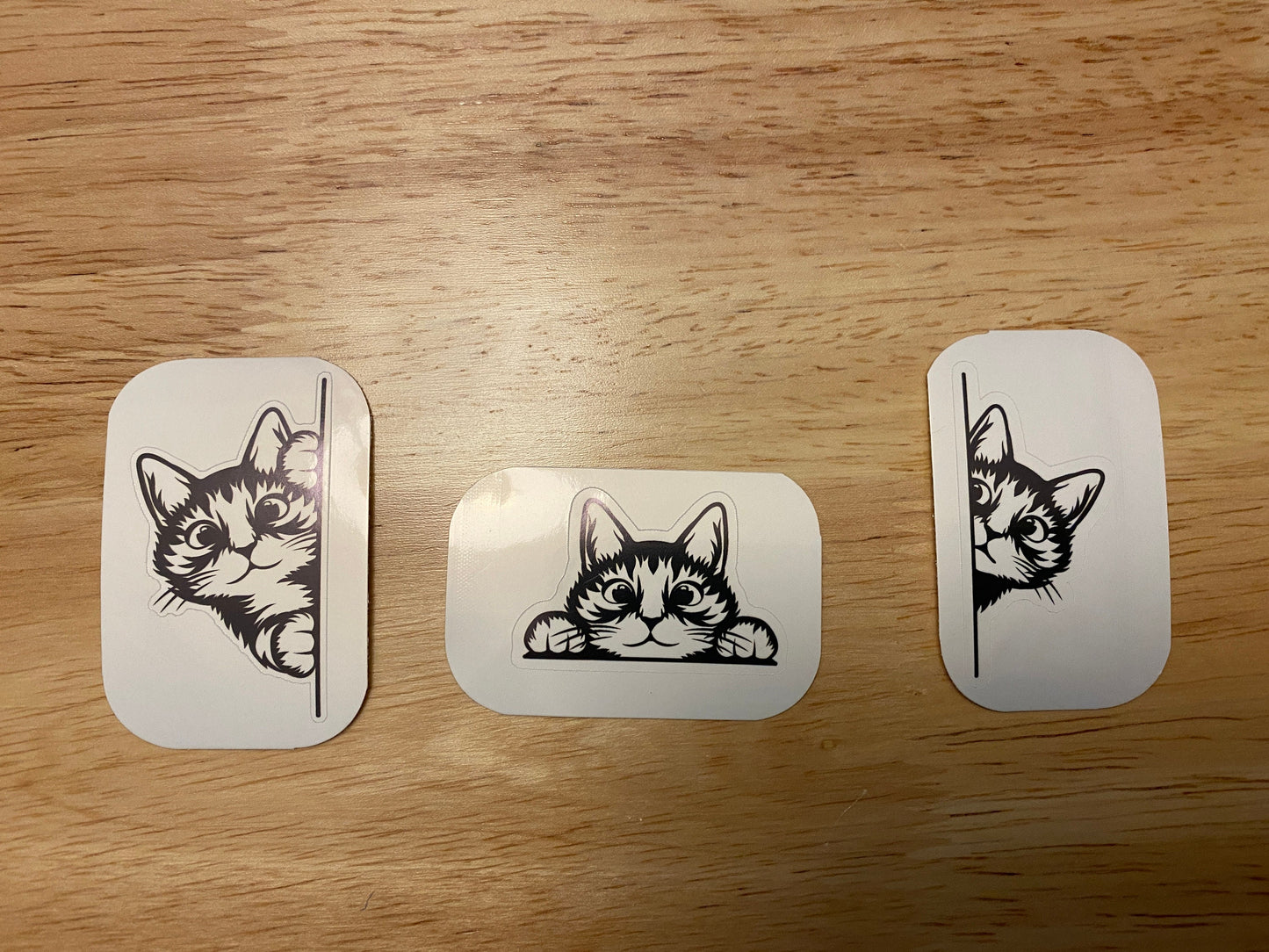3 corner Peeking Cat Stickers bundle