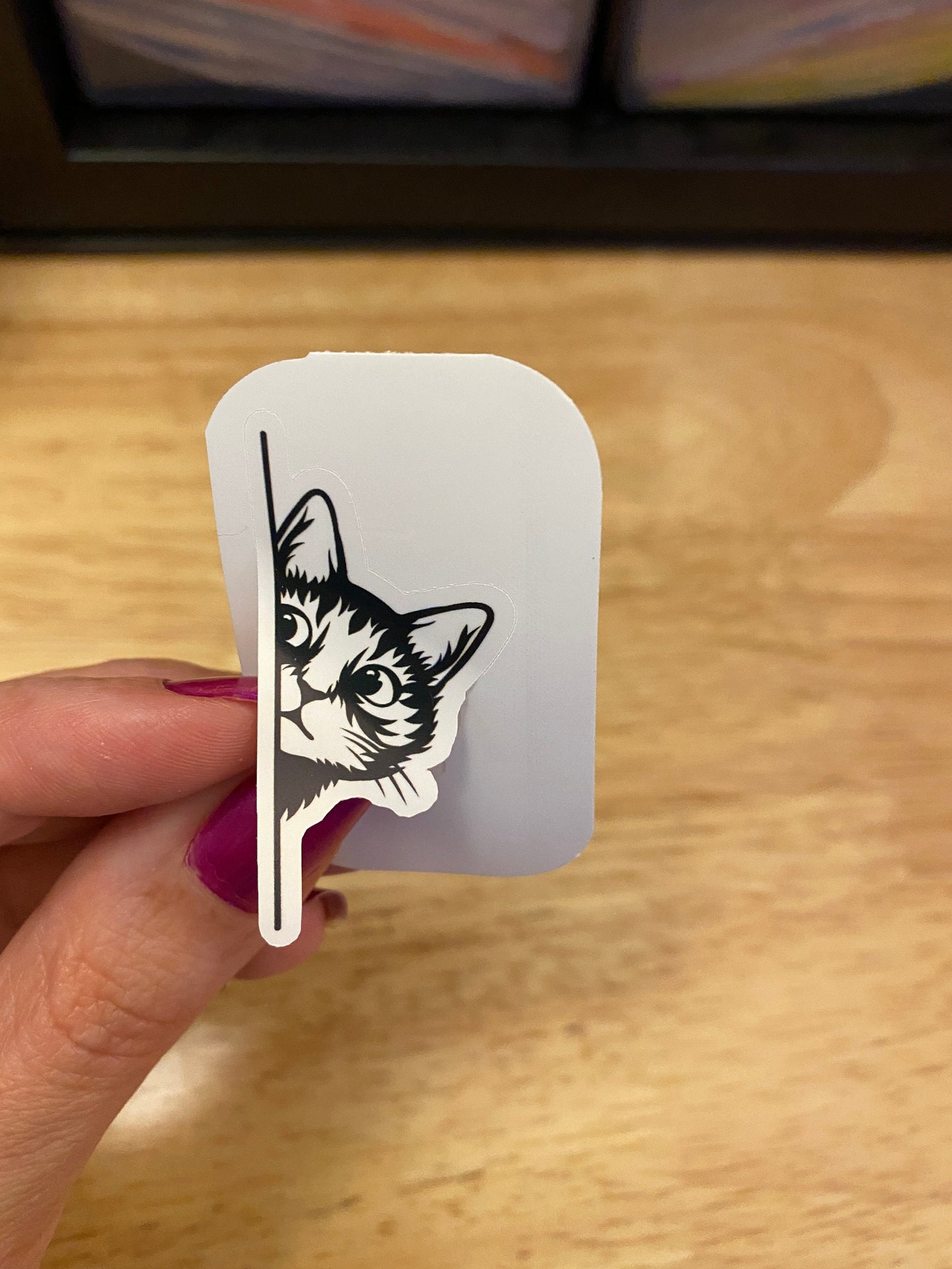 3 corner Peeking Cat Stickers bundle