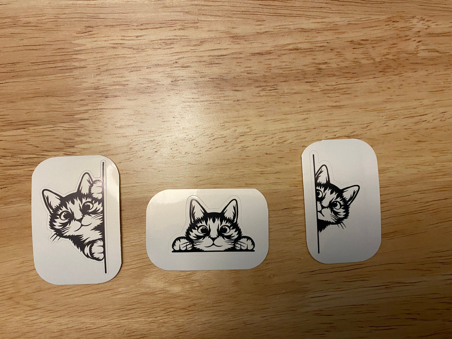 3 corner Peeking Cat Stickers bundle
