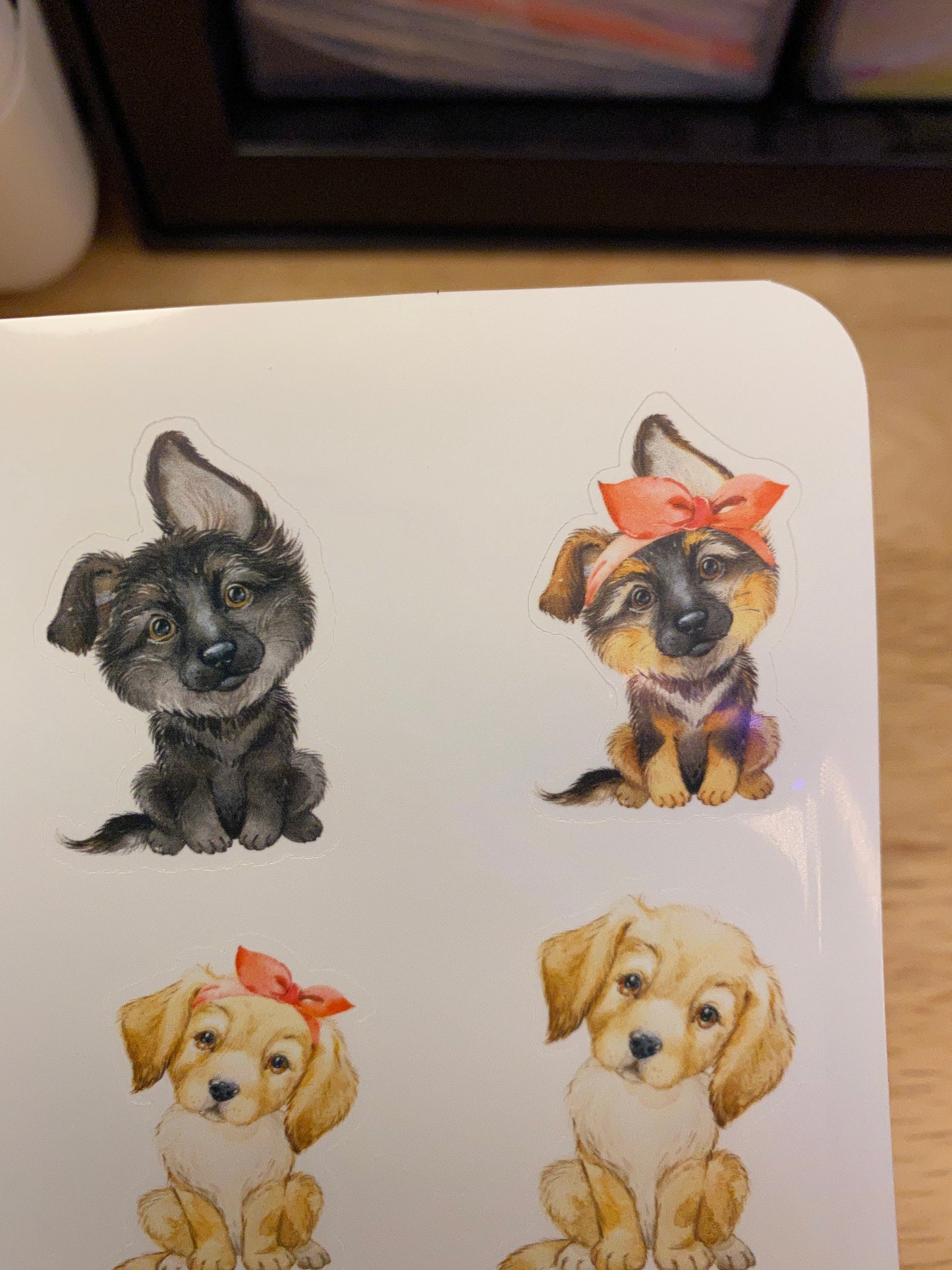 Sheet of Cute Puppies Stickers