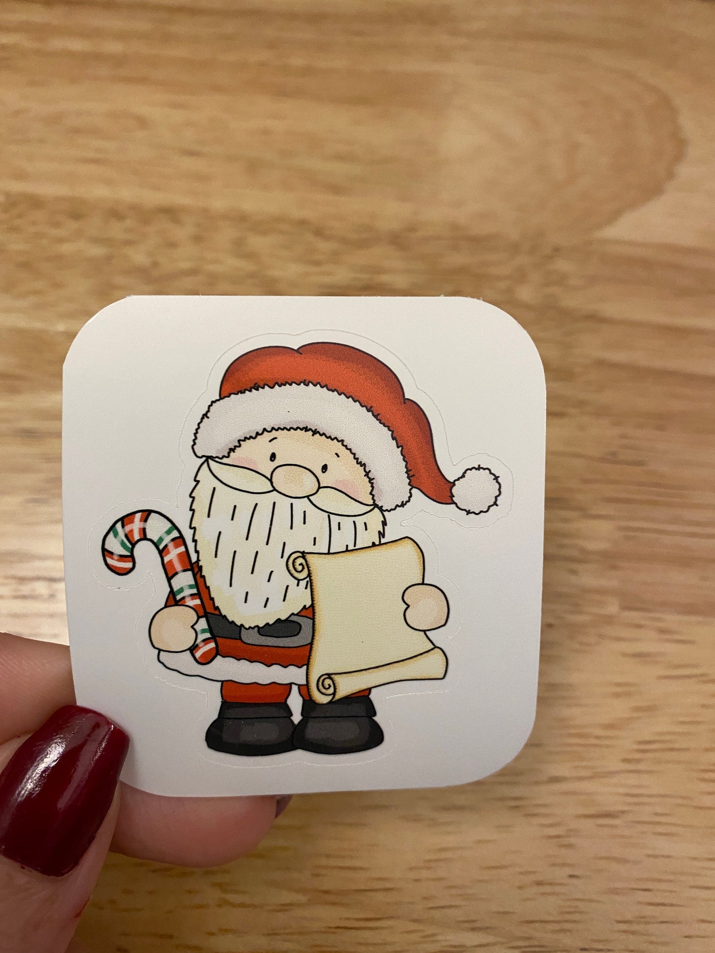 Santa Checking his List Sticker,Cute Santa Sticker