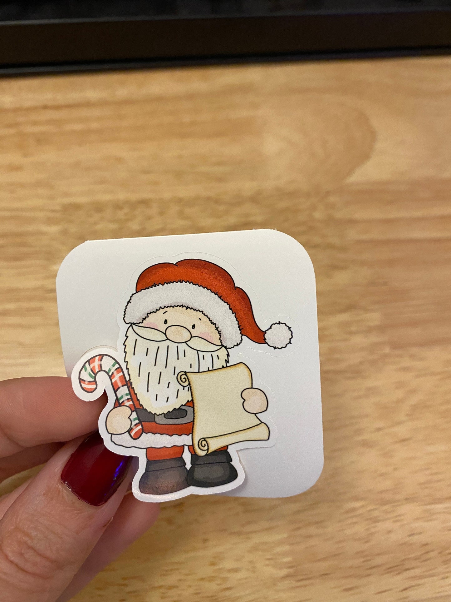 Santa Checking his List Sticker,Cute Santa Sticker