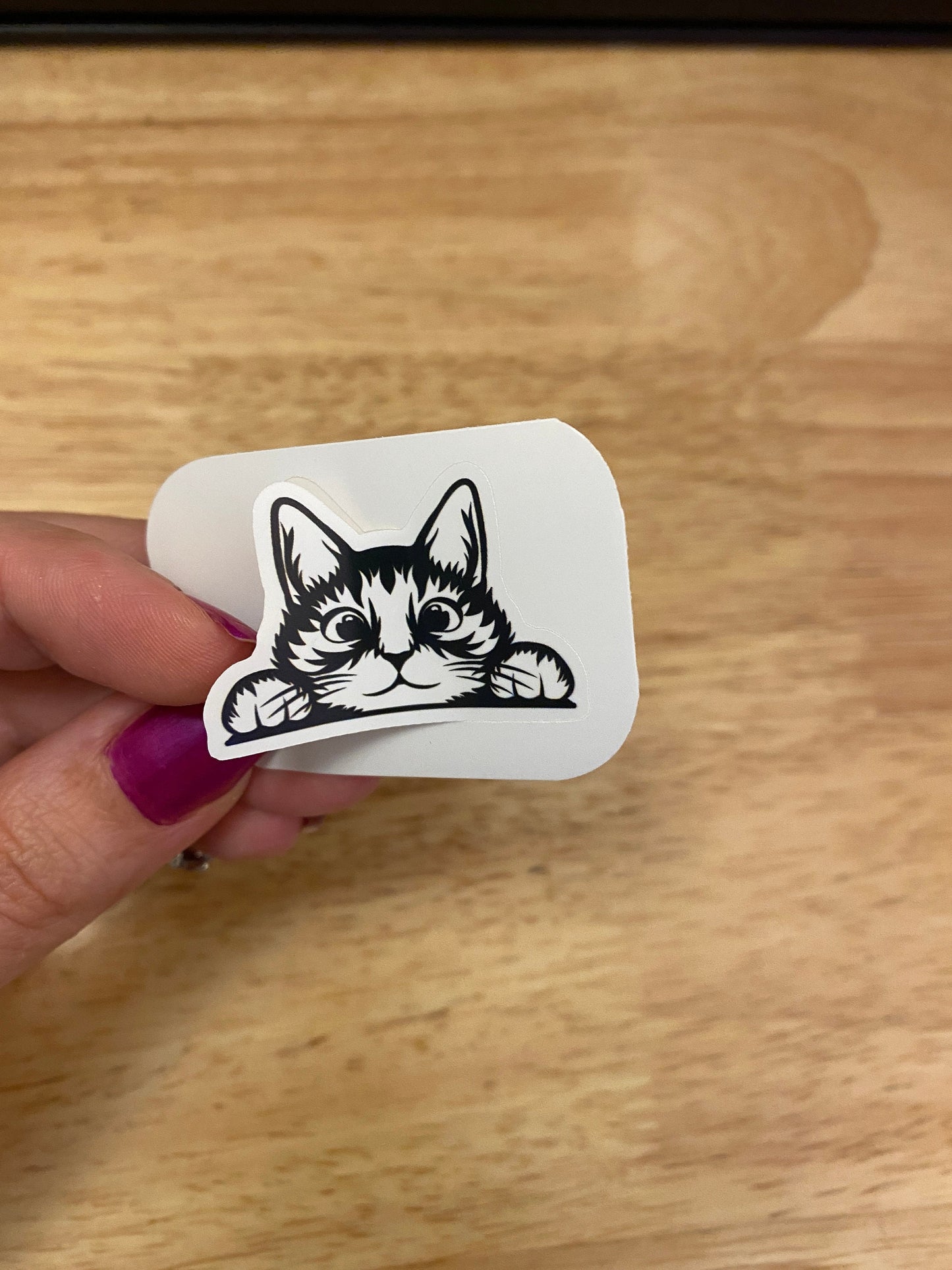 3 corner Peeking Cat Stickers bundle