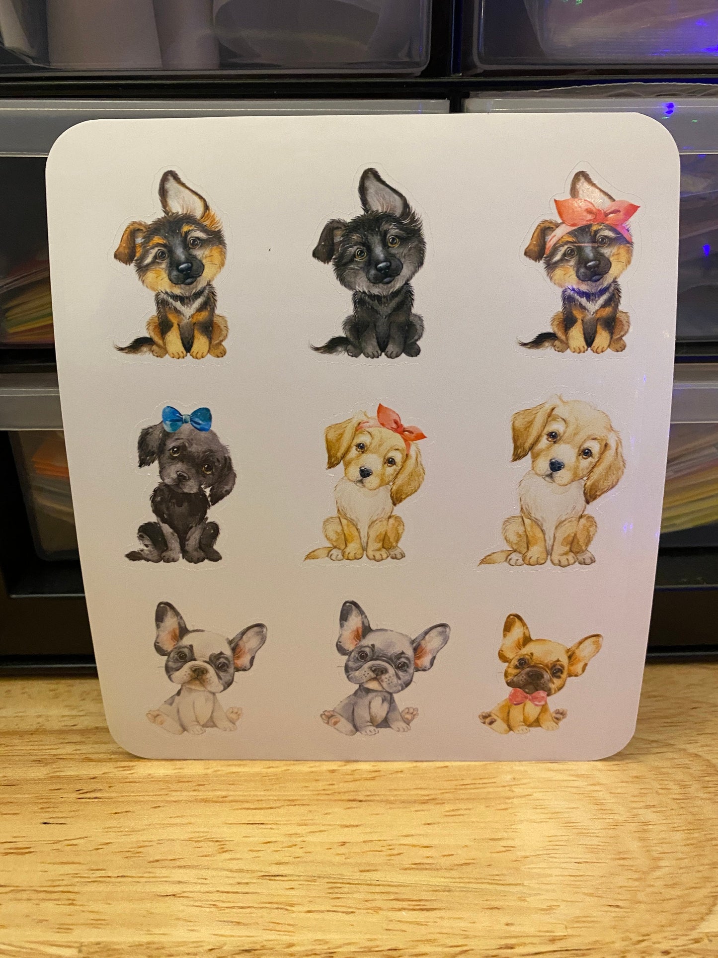 Sheet of Cute Puppies Stickers