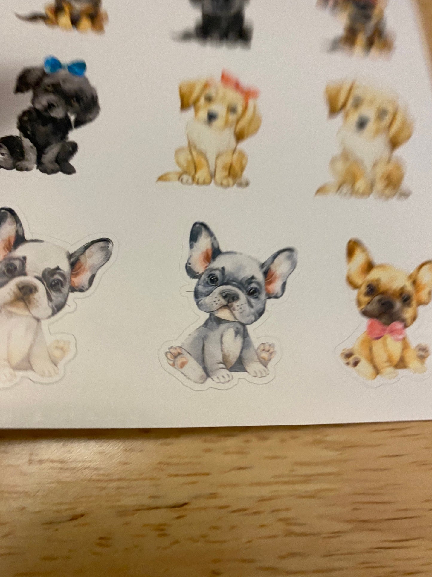 Sheet of Cute Puppies Stickers