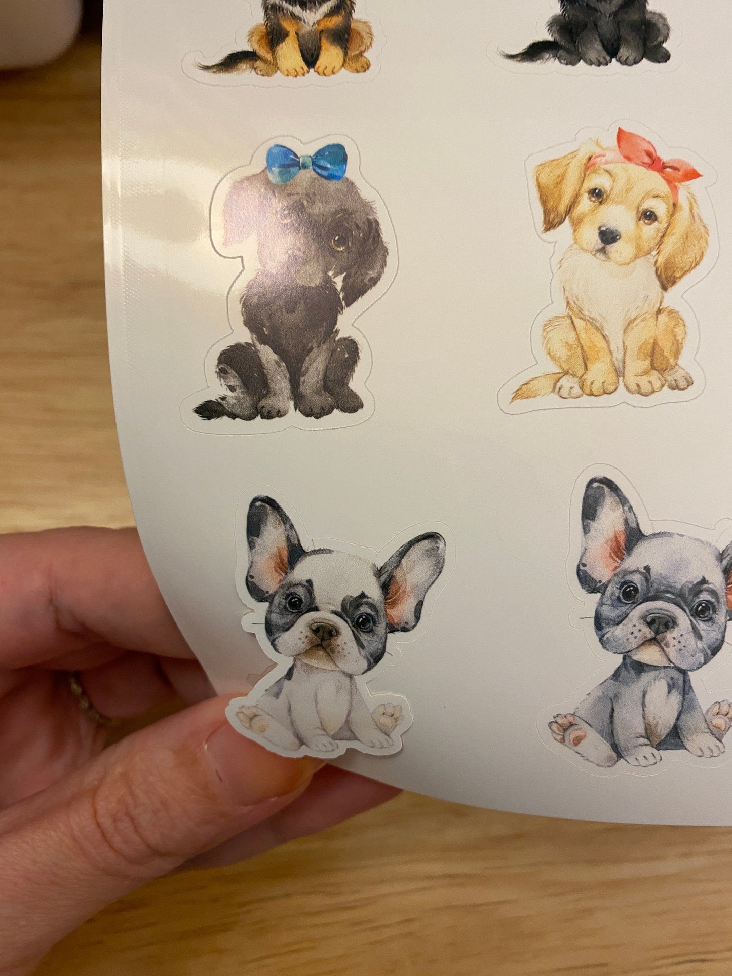 Sheet of Cute Puppies Stickers