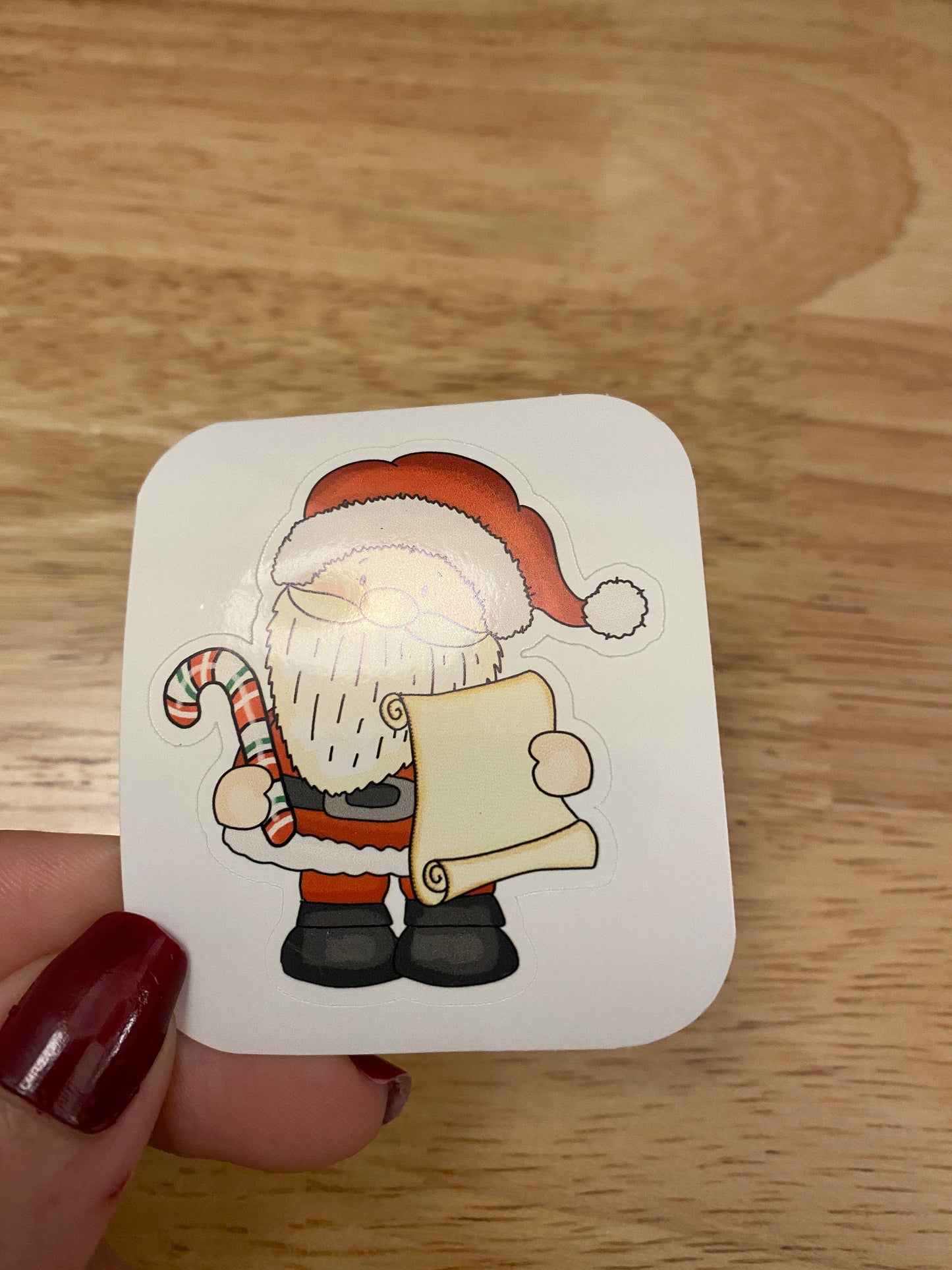 Santa Checking his List Sticker,Cute Santa Sticker