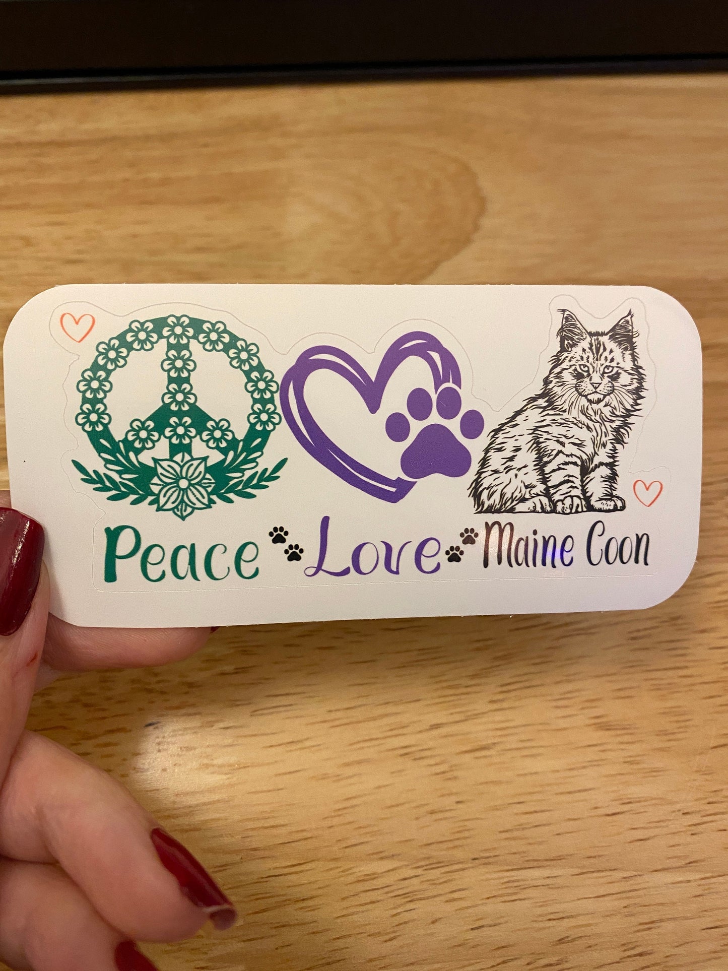 Peace Love Maine Coon STICKER