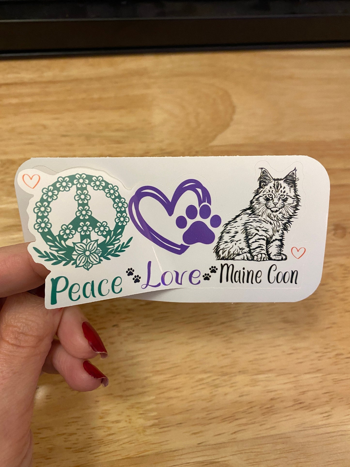 Peace Love Maine Coon STICKER