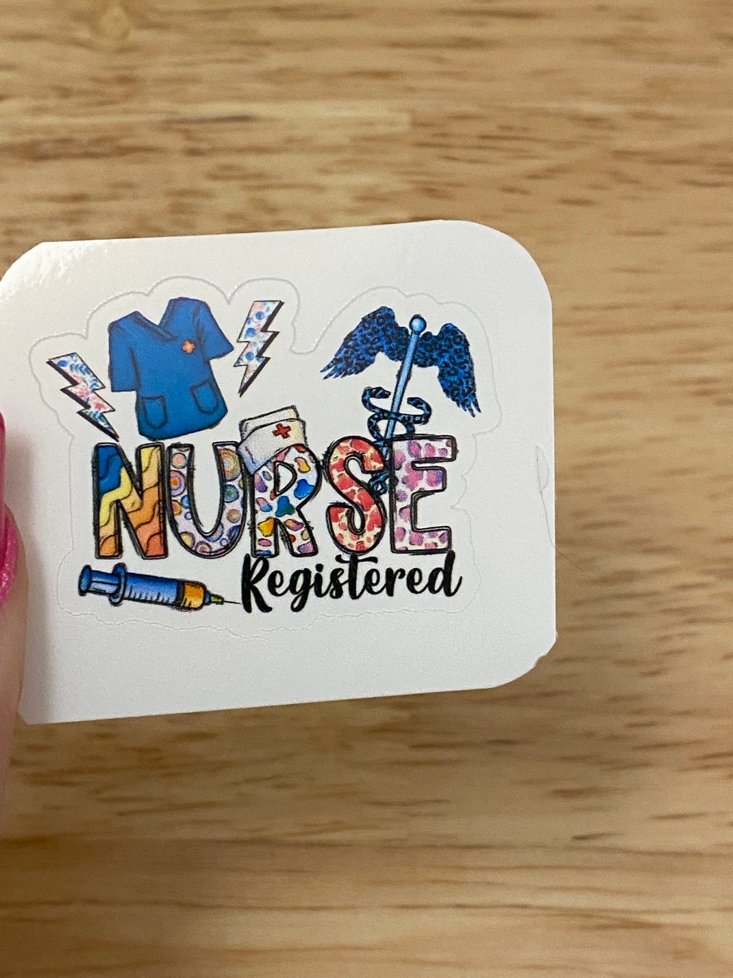 Scrubs Registered Nurse Sticker, RN Sticker, Medical STICKER, Cute Medical Design Sticker. Registered Nurse with Scrubs Sticker