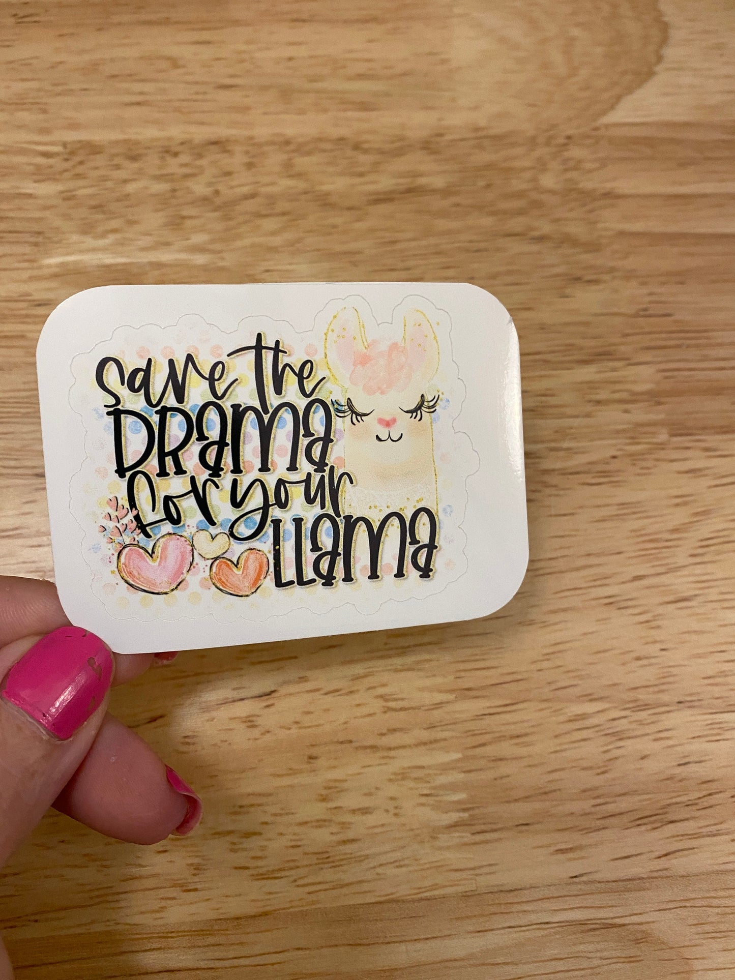 Save the Drama for the Llama STICKER, Llama Sticker, Holographic option, Cute Llama Design Sticker