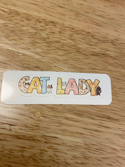 Cat Lady STICKER, unicorn Sticker, Holographic option, Cute Cats Design Sticker, Cat Sticker