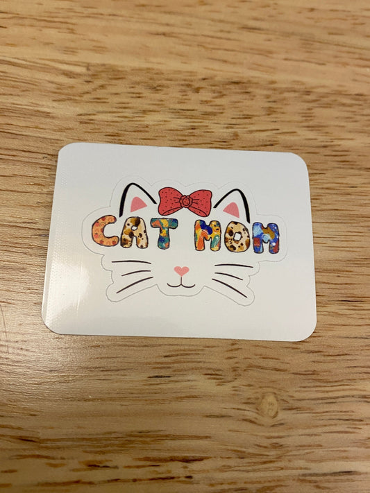 Cat Mom STICKER,| unicorn Sticker, Holographic option, Cute Cats Design Sticker, Mom Cat Sticker