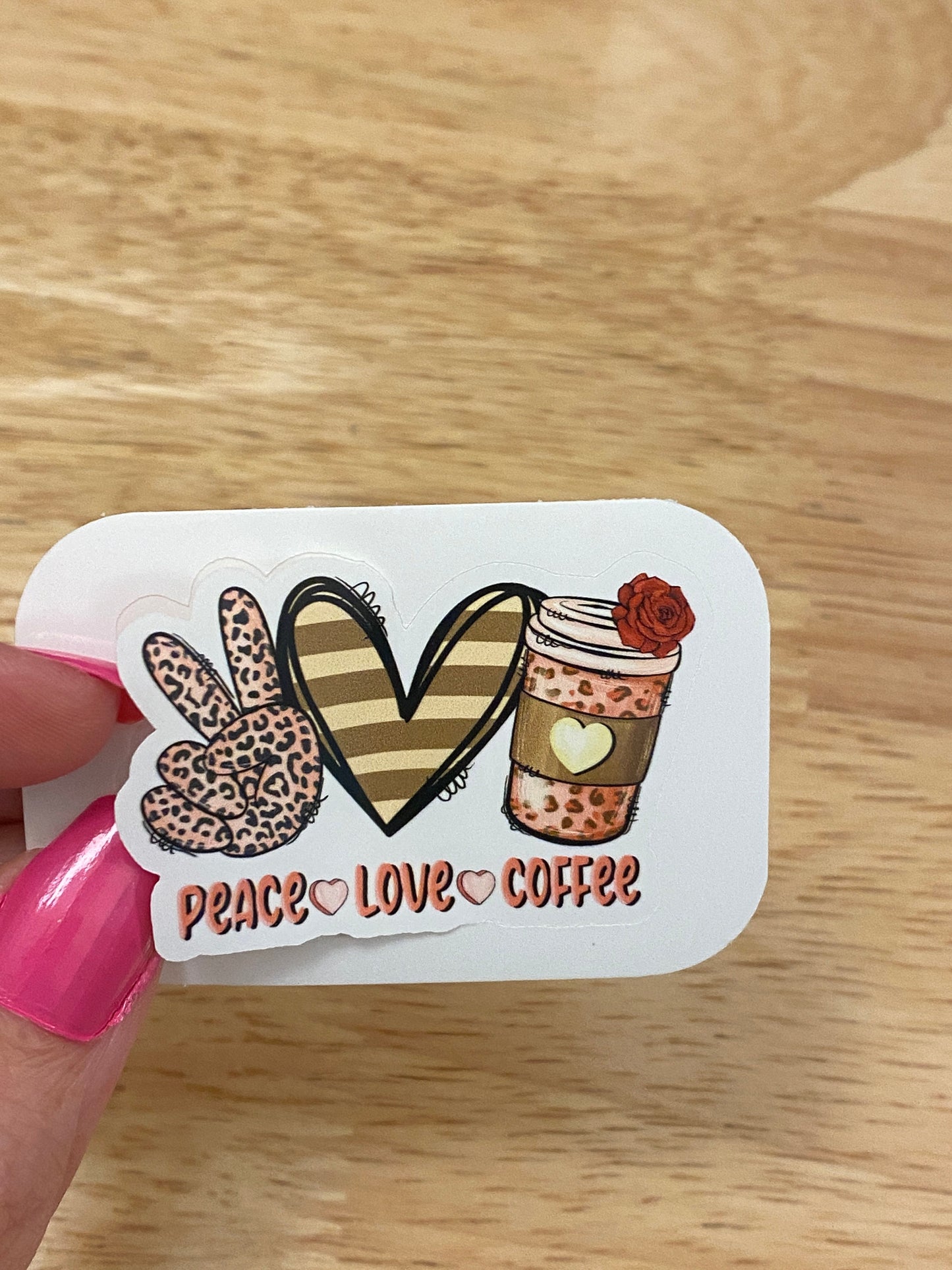 Peace Love Coffee Sticker, Cute Coffee sticker, Coffee Cup, Drink Coffee, Love Peace Coffee sticker
