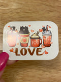 Cat Love Coffee Sticker, Cute Cat Coffee sticker, Cat Coffee Cup, Drink Coffee, Love Cat Coffee sticker