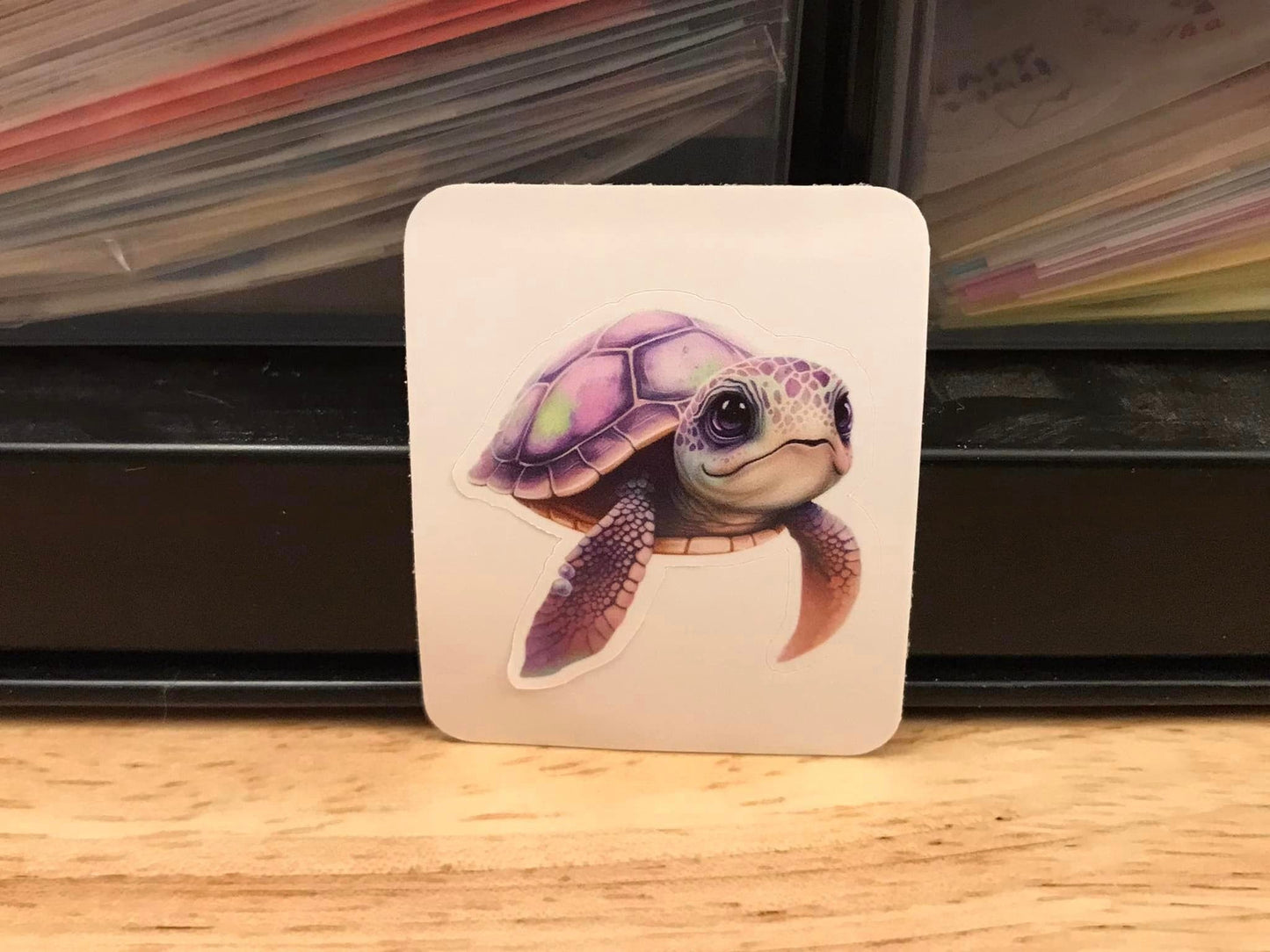 Purple Sea Sea Turtle Sticker