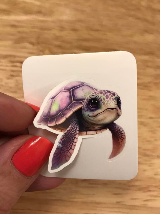 Purple Sea Sea Turtle Sticker