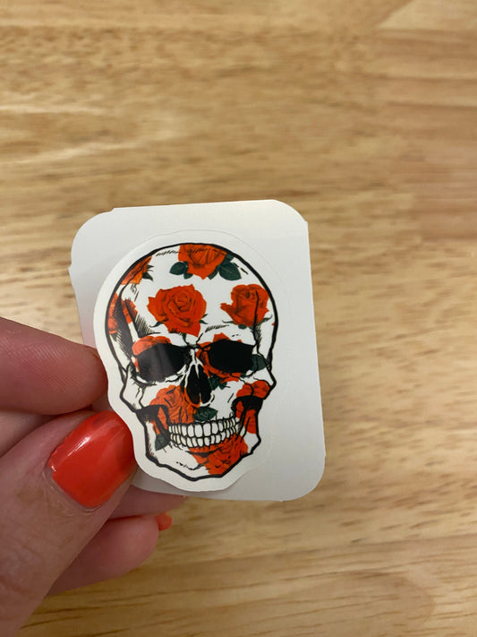 Skull with Roses Sticker