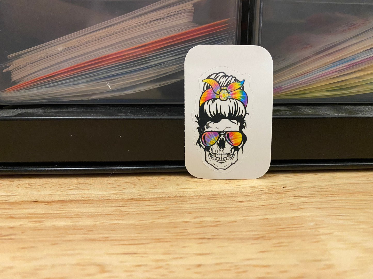 Tye Dye Skull Sticker