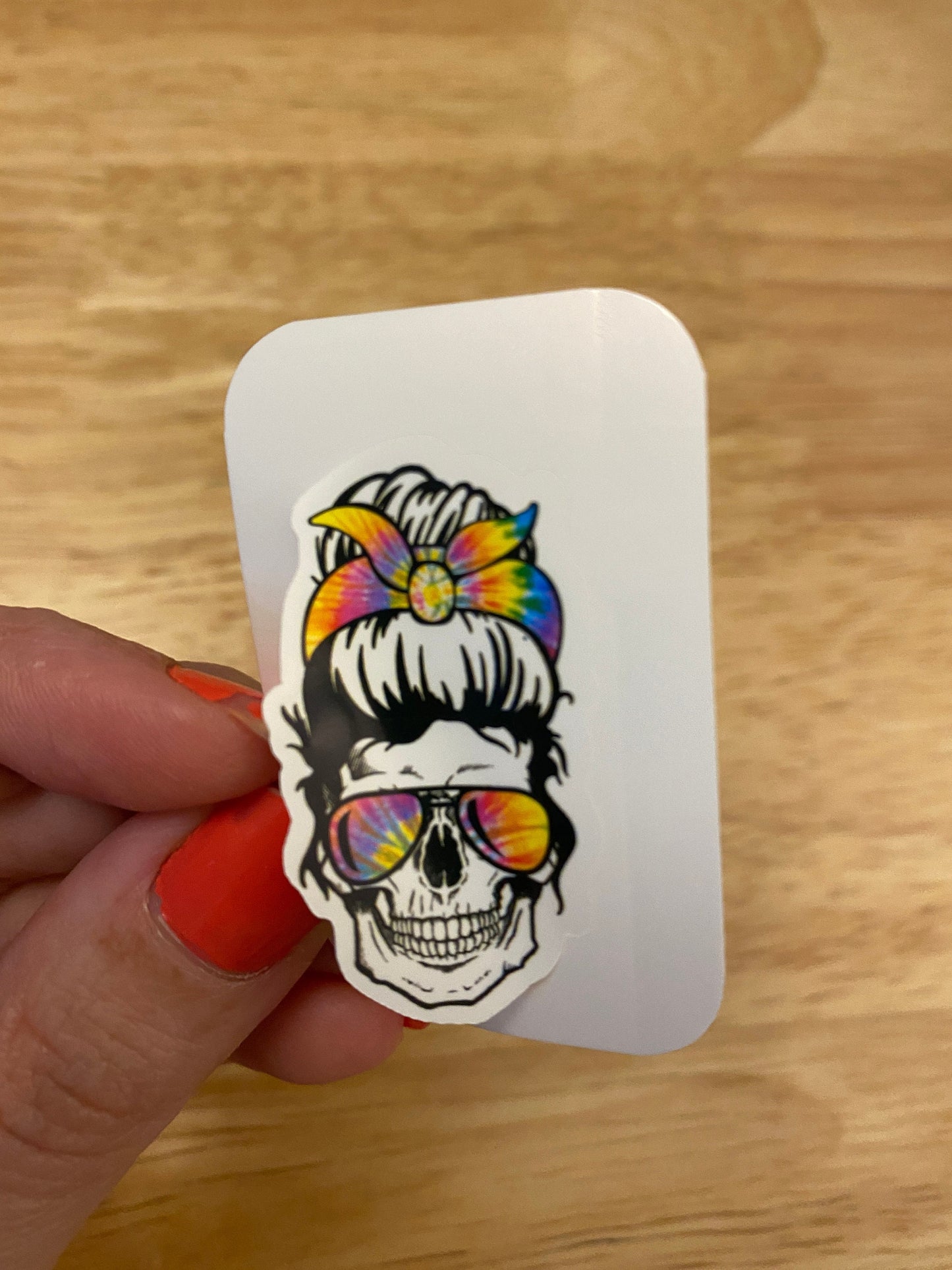 Tye Dye Skull Sticker