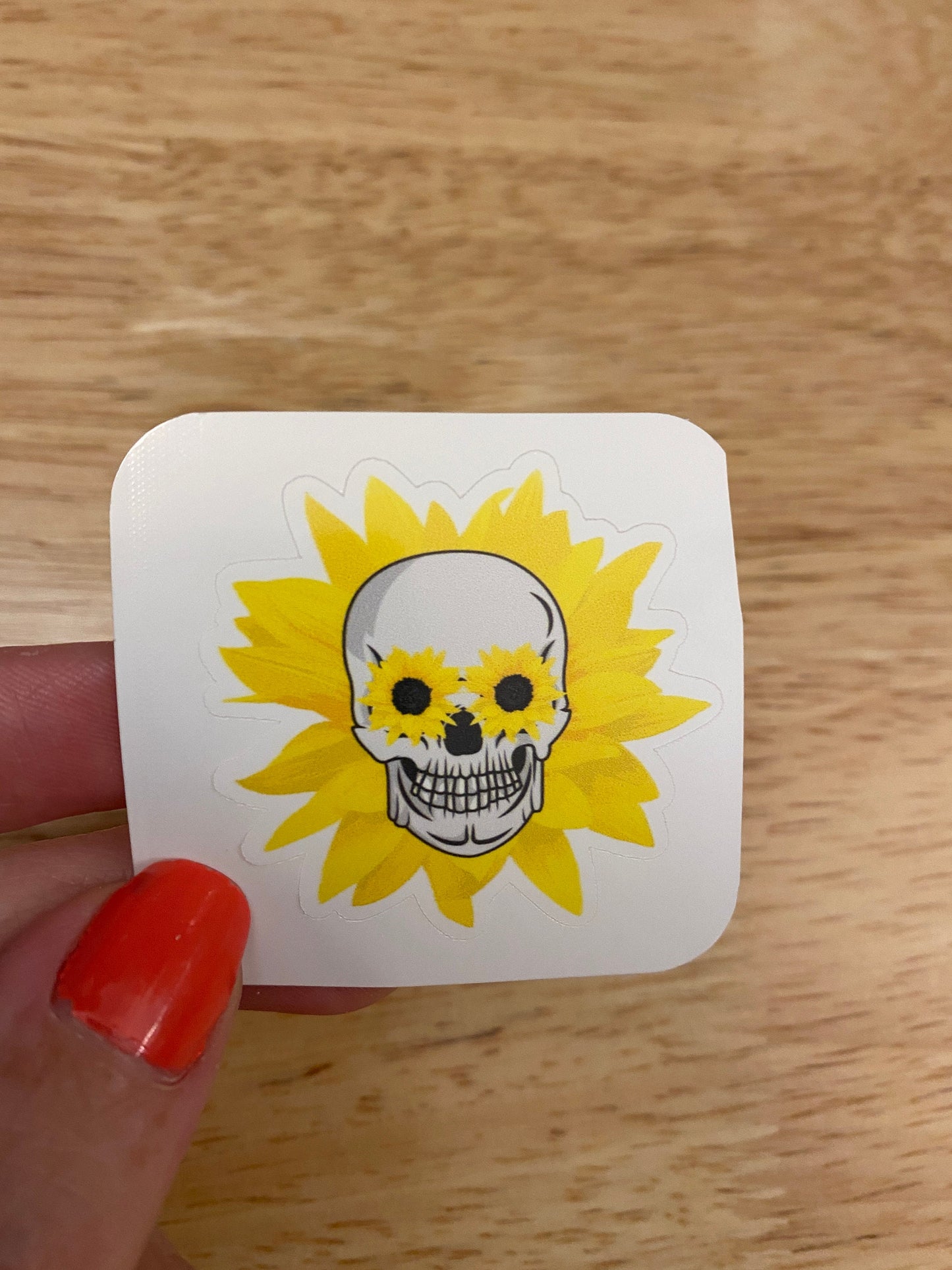 Sunflower Skull Sticker