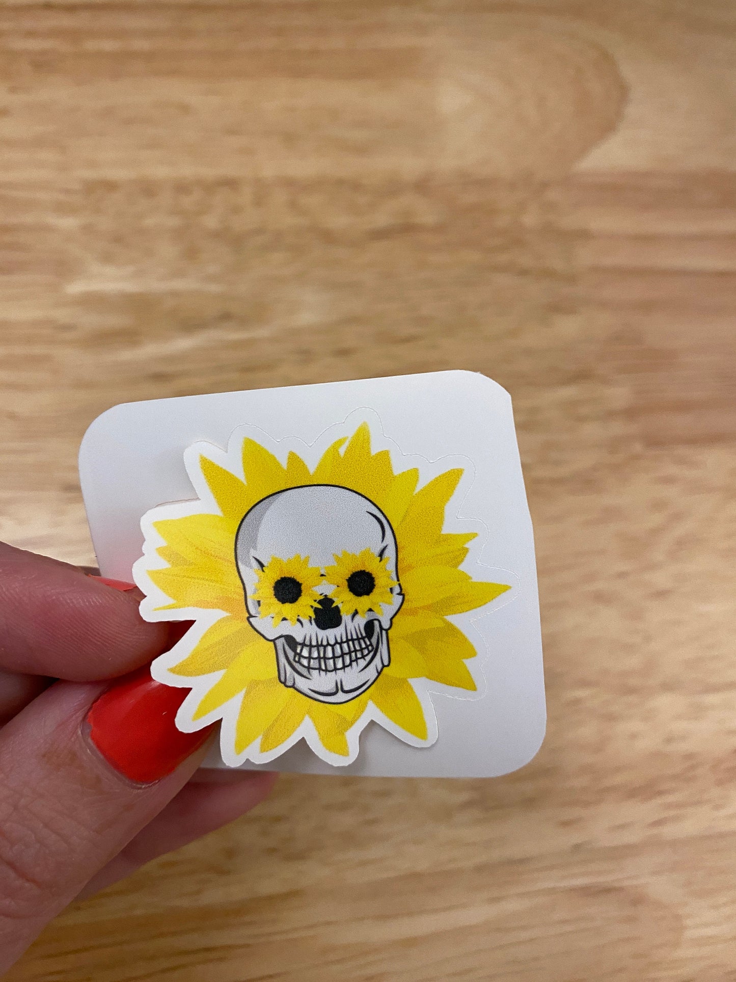 Sunflower Skull Sticker